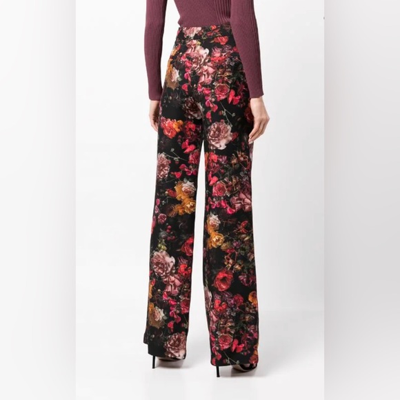 SOLD - Authentic - Adam Lippes - Floral-Print Pintuck Wide-Leg Trousers - size 2 - Picture 4 of 13